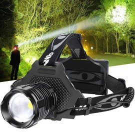 Bud K LED Headlamp Rechargeable, Upgraded 30W Super Bright Head Lamp 1000 High Lumen with 6 Modes, Zoomable, IPX6 Waterproof Headlamps for Outdoor Hiking, Camping, Running, Fishing, Hunting