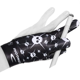 Longoni Billiard Pool Cue Glove Fancy Skull 4 for Left Hand