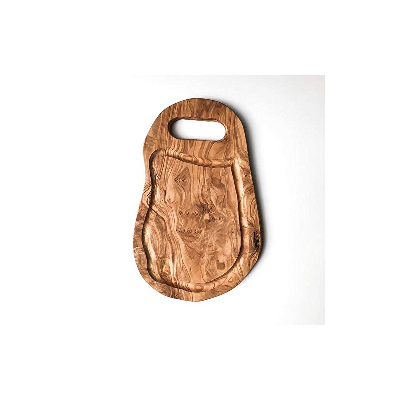 (PNA35) Rustic Olive Wood Chopping Board with Jus Groove -