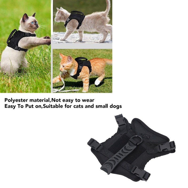 Cat Harness Tactical Cat Vest Harness Adjustable Breathable Large Dog