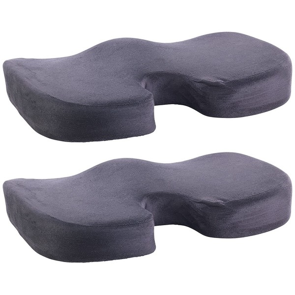 Lescars Seat Cushion Sciatica: Set of 2 Memory Foam Seat