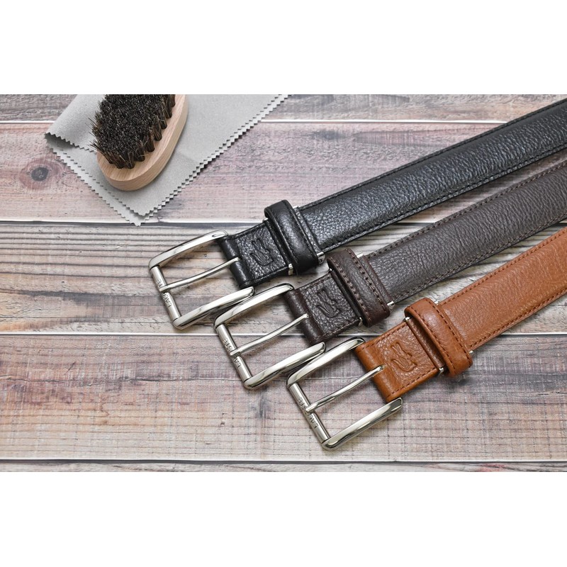 Lacoste LB84560 Men's Cow Leather Business Belt, Braun