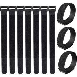 Samcos Cargo Fastening Belt, Set of 10, 1.0 x 23.6 inches (2.5 x 60 cm), Cable Ties Velcro, Anti-slip, Non-Shrinking, Buckle Included, Multi-Purpose Tool, Adjustable Length, Packing Belt