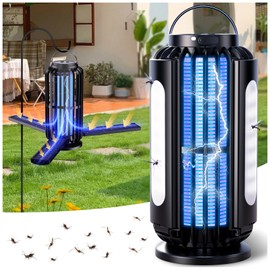CXRUY Bug Zapper, Mosquito Zapper Outdoor Indoor Solar Powered, Battery Powered Cordless Zapper with LED Light, Cordless Zapper for Patio, Camping, Outdoor, Indoor