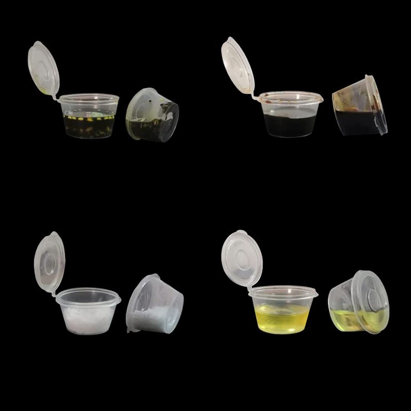 MIUPOO Round Sauce Cups, Plastic Sauce Cups, Transparent Sauce Cups,