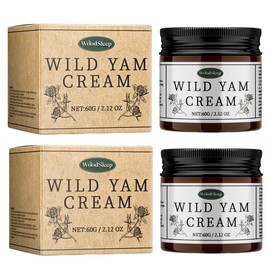WOODSLEEP Organic Concerntrated Wild Yam Cream,Natural Extract,Deep Hydrating Facial Cream, Gift Moisturizer Bio-Active Tallow Skincare Radiant Comfort Moisture - Specification: 60g*2