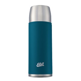 Esbit Classic Insulated Flask 1 L - Thermos Flask for Hot and Cold - Thermos Flask with 2 Cups - Stainless Steel Drinking Bottle - Leak-Proof - Polar Blue