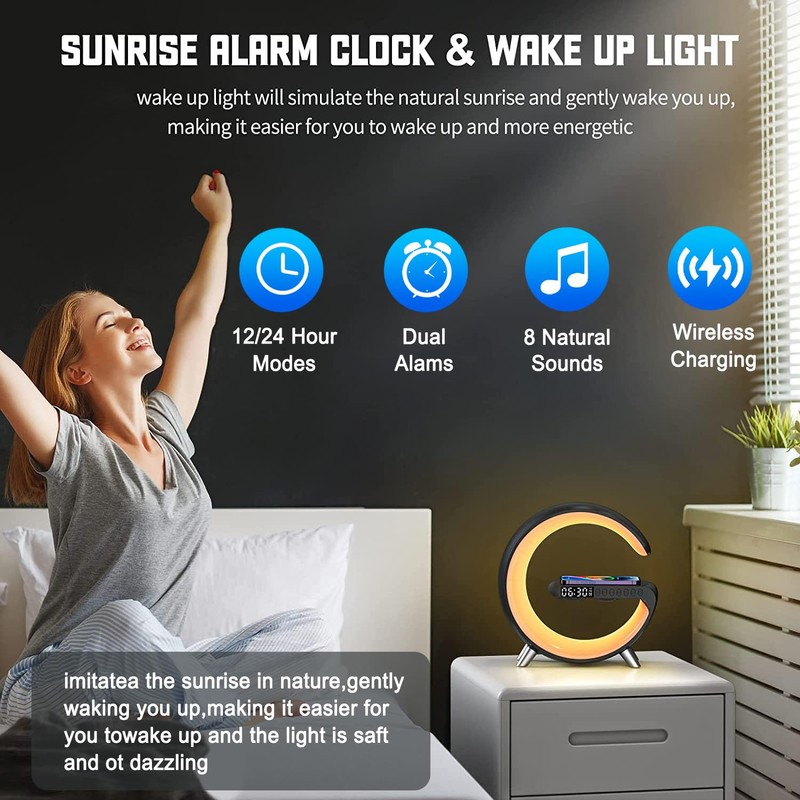 Smart LED Night Light, Wireless Charger, Phone Wireless Charging Dock,