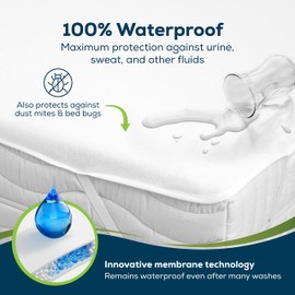 Sensalou Waterproof Mattress Protector 200x200 cm – Super King Bed Cover with Elastic Corner Straps, Soft Terry Surface, Hypoallergenic, Breathable, Washable at 95°C, Noiseless Sleep Shield, 1-Pack
