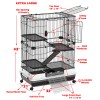 Mcage 4-Tiers Large Habitat On Wheel For Guinea Pig Hedgehog