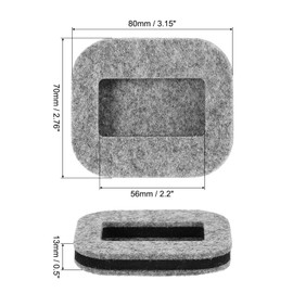 sourcing map 5 Pcs Felt Furniture Coasters Caster Cups, 3.15" x 2.76" Wheel Stoppers Bed Stoppers Furniture Stopper Anti-Sliding Furniture Pads for Sofas Beds Carpet Hardwood Floors, Grey