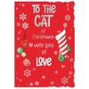 To The Cat Christmas Card - Baubles and Stocking with