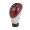 sourcingmap Brown Gray Wooden Gear Shift Lever Knob for Auto