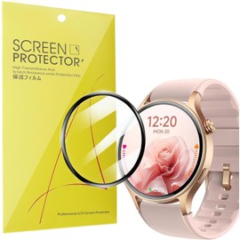 Blueshaweu Compatible for Aeac Smart Watch Screen Protector, [3 Pack] 3D Full Coverage PET Soft Screen Protector Film Compatible for Aeac 1.32 Inches Round Smart Watch (3 Pack)