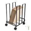 QWORK Heavy-Duty Carbon Steel Carton Storage Rack with Lockable Wheels,