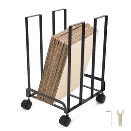 QWORK Heavy-Duty Carbon Steel Carton Storage Rack with Lockable Wheels, 12.2 x 10.2 x 17.1 inches, 220 lbs Capacity