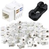 Tellegloww 75 Pack Cat6 Cable Rj45 Compatible with Keystone Jack