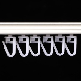 DWUENT 160pcs Plastic Curtain Hooks - 25mm Glider Hooks for Tracks, Universal Fitting for Caravan, Campervan & Van Curtains (White, Durable Design)