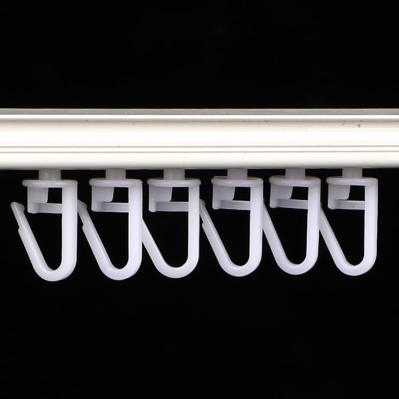 DWUENT 160pcs Plastic Curtain Hooks - 25mm Glider Hooks for