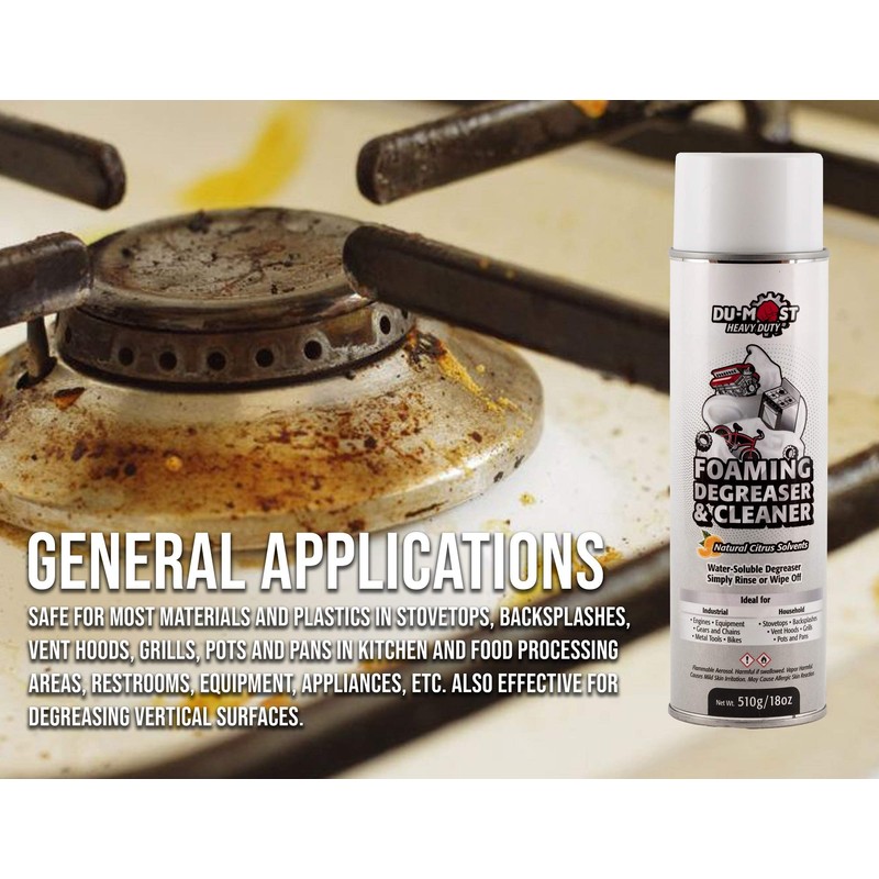 DU-MOST Heavy Duty Aerosol Foaming Degreaser & Cleaner, Deodorizer with