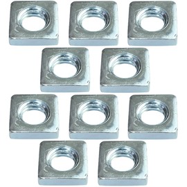 AERZETIX - C49557 - Set of 10 Square Nuts M4 Flat Low Profile 7.0 x 2.0 mm Thread Metric Female Internal Thread - Made of Carbon Steel - DIN 562
