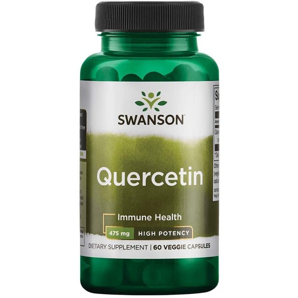Swanson High Potency Quercetin - Promotes Immune Health Support and Helps Protect Blood Vessels - Supports Cholesterol Levels Already Within The Normal Range - (60 Veggie Capsules, 475mg Each)