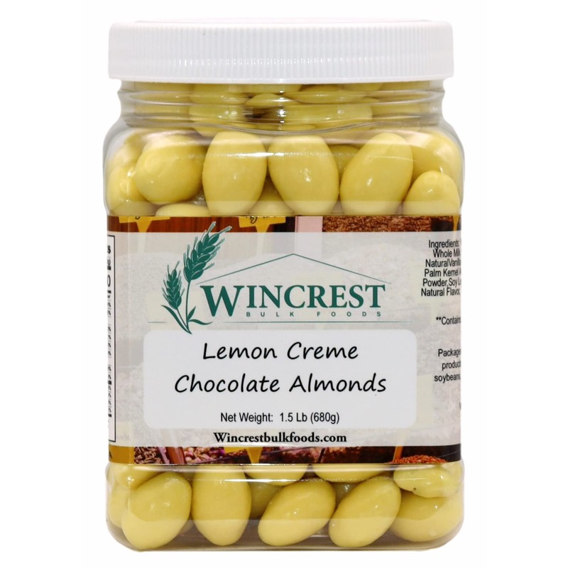 Lemon Creme Chocolate Almonds - 1.5 Lb Tub