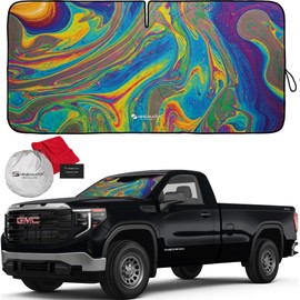 Shinematix 1-Piece Windshield Sunshade Multi Color Foldable Car Front Window Sun Shade for Most Cars SUV Truck - Heat Shield Auto Reflector Cover - Blocks Max UV Rays & Keeps Your Vehicle Cool Large