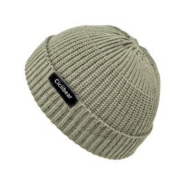 ciciibear Knit Hat, Men's, Winter, Large, Cold Protection, Thermal, Watch Cap, Knit Cap, Women's, Autumn/Winter, Stylish, Knit Beanie, Shallow, Thick, Stretchy, Solid, Unisex, Outdoors, Climbing,