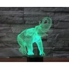 SUPERRUIDALONG 3D Lamp Elephant Night Light Remote Control Power Touch