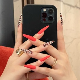 Gold Finger Full Cover False Nails Kit with Glue, Trendy Design, Ready to Wear Gel, Medium, Long, Extra Long Length Nails (Eureka)