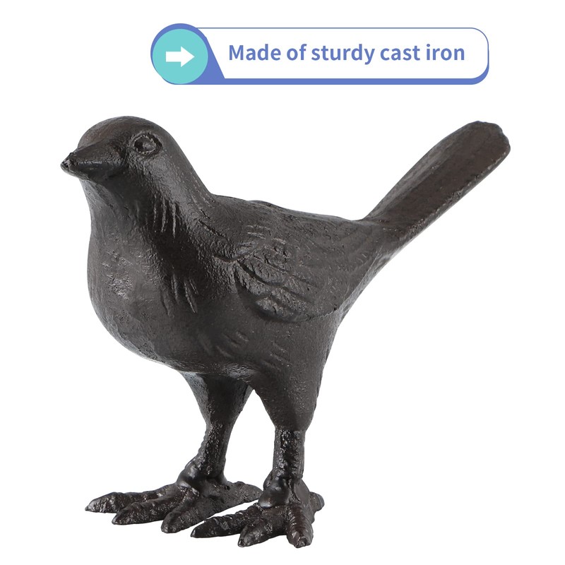 MOLIGOU Cast Iron Bird Figurine, Bird Statues Home Decor, Decorative