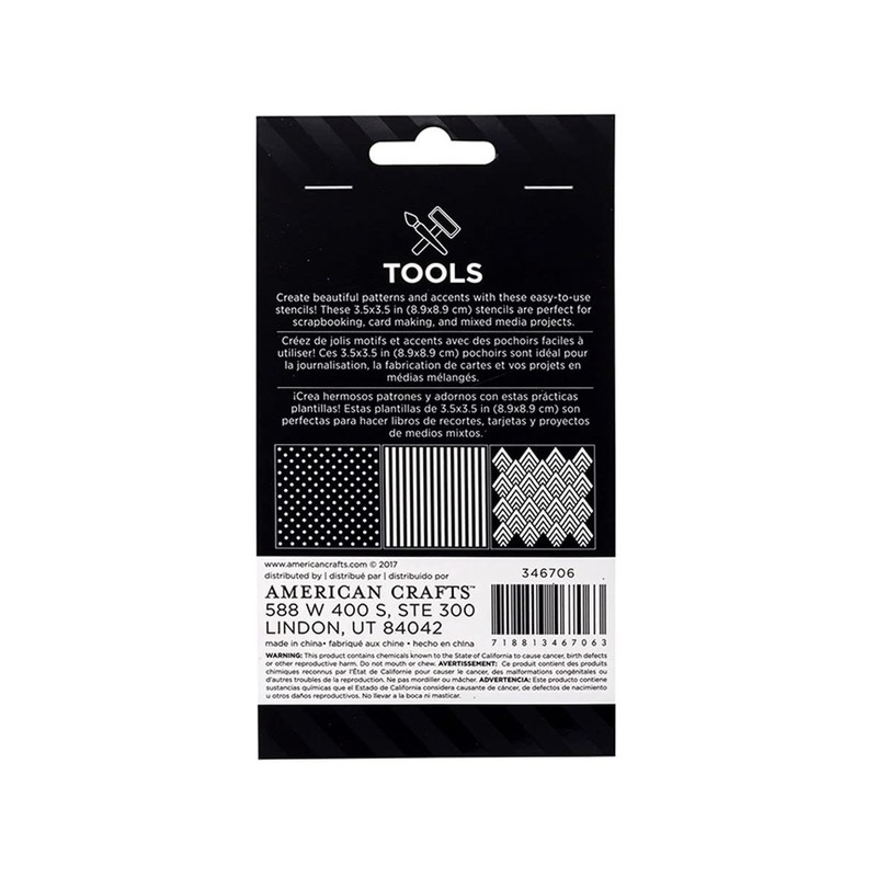 Moxy Glitter Stencils 3/pkg-Square