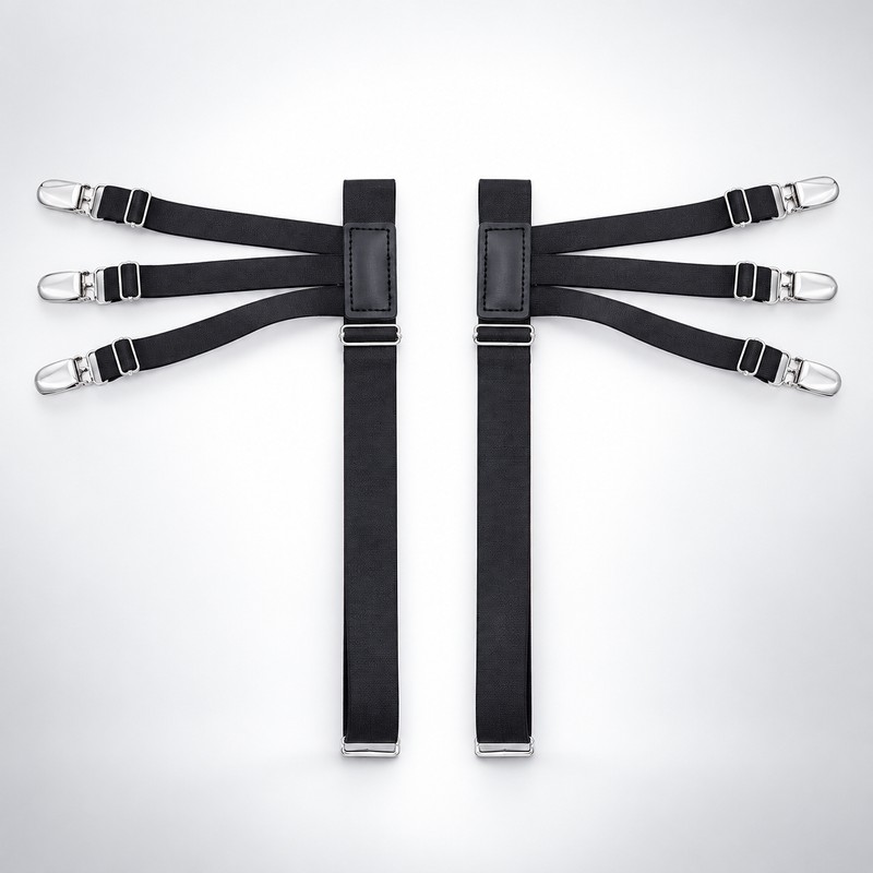 Adjustable Shirt Stays for Men – Elastic Shirt Tuckers with