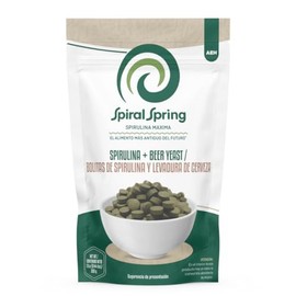 Spiral Spring Bolitas de Espirulina Orgánica con Levadura de Cerveza 100 Natural, Bolsa con 200 Gramos, Alga Espirulina Máxima Certificada, Kosher,...