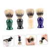 WOONEKY 4Pcs Portable Shaving Brush with Plastic Handle Durable Bristle
