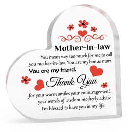Groom Mum Thank You Gift Mother in Law Wedding Gift from Bride Acrylic Keepsake Mother-in-law's Birthday Gift Mother's Day Gift for Bonus Mum Acrylic Heart Plaque Wedding Appreciation Gift for Mum