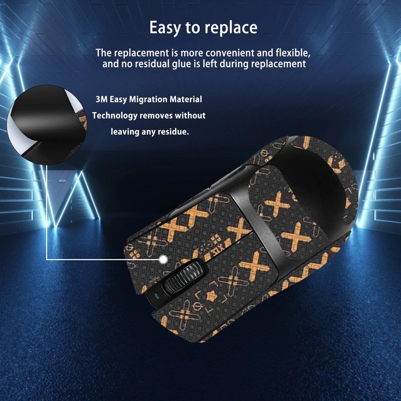 NOUKAJU Mouse Grip Tape Full Coverage for Razer DeathAdder V3