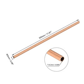 TA-VIGOR 4Pcs Copper Round Tube, 2mm OD 0.2mm Wall Thickness 300mm Long Straight Pipe Tubing for Hobbies, Crafts, Building Models, Building Decorations, Frames, Industrial, Gardening Products