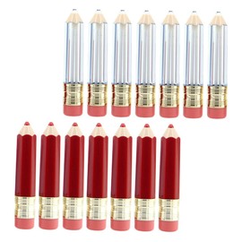 HONMEET 1set Refillable Lip Gloss Tubes Transparent and Red Pencil Style Lip Oil Containers Lipstick Storage and Cosmetic Use 14pcs