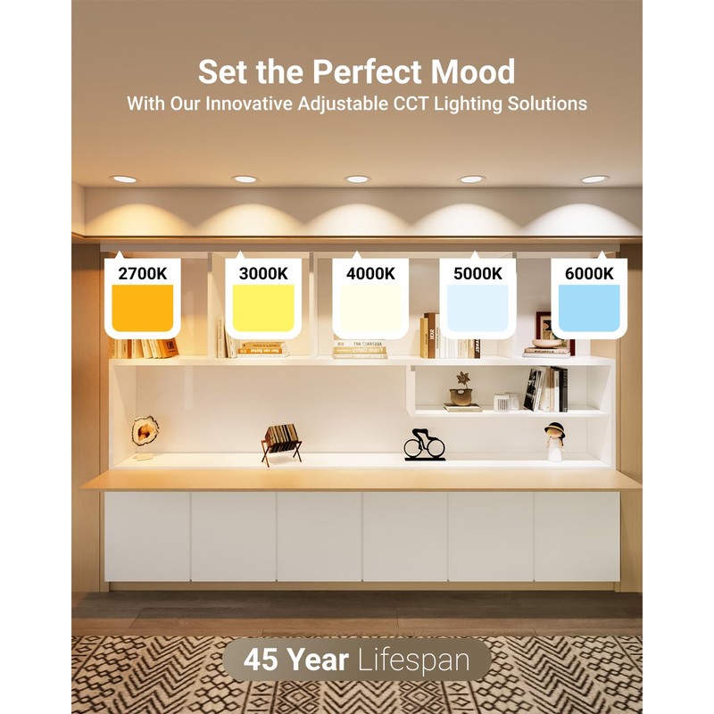 Sunco 6 Inch LED Recessed Light, Canless Ceiling Lights Slim