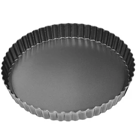 TORASO Tart Pan with Removable Bottom, 9 Inch Quiche Pan Pie Pan, Non-Stick Baking Pan (1pc,Black,CA)