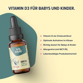 edubily nutrition® Vitasauri Kids D3 Vitamin D Drops for Babies and Children Easy to Swallow Vitamin D3 Drops Dissolved in MCT Oil Suitable for Infants, Babies & Children 20 ml