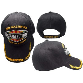 AES Time was Served Time to Honor Vietnam Veteran Vet Embroidered Ball Cap Hat
