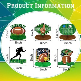 12 Pieces Football Party Decorations Football Table Centerpiece Football Silhouette Centerpieces Football Honeycomb Centerpieces Football Party Centerpiece for Sports Football Theme Party Supplies