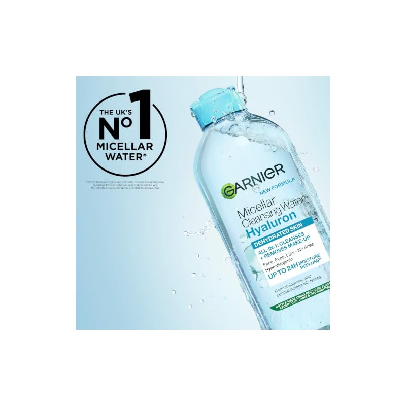 Garnier Hyaluron Micellar Cleansing Water for Dehydrated Skin, 400ml