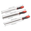 AIMALL 12" Flat Metal File Set with Soft Grip Handle,