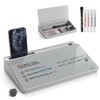 TOWON Small Compact Glass Desktop Whiteboard with Storage – 12