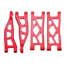 Aluminum Alloy Rear Upper Swing Arms & Rear Lower Swing Arms Upgrade Parts for ARRMA 1/18 GRANITE GROM/TYPHON GROM (Red)