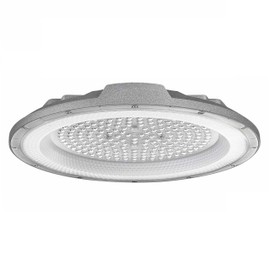 Bright Source LED UFO High Bay Luminaire, Ultra Thin, Grey, 100W, 9000lm, IP65 Waterproof, 5000K Cool White, On-Board Driver, Hanging Eye Bolt, Industrial Warehouse Factory Light (No Chain Included)